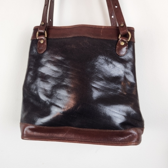Brahmin Vintage Leather Shoulder Bag Brown Black With Hang Tag - Picture 8 of 11
